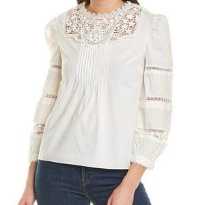 Veronica Beard White Bessie Top Size 2 NWT